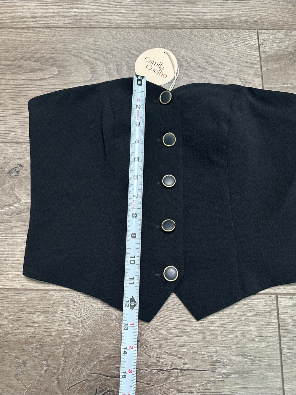 Camila Coelho Strapless Corset Crop Top Black Size Small - Picture 12 of 13